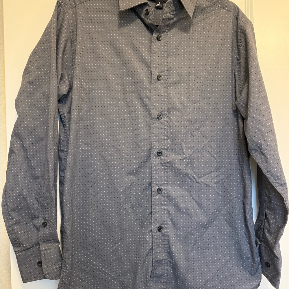 Men's Grey Button-Up Shirt